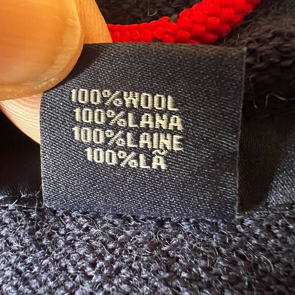 GANT Mens Wool Navy Blue Sweater Crewneck Long Sleeve Pullover Stripe Size L - Picture 8 of 10